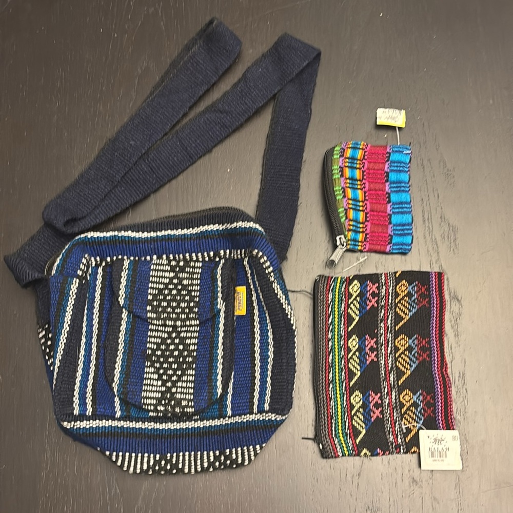Bundle of 3 - NWOTcrossbody and 2 NWT small zipper pouches